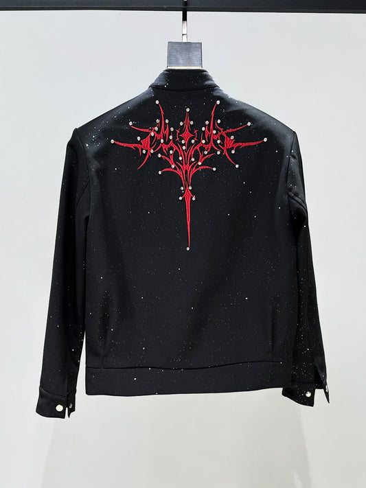 Color Block Embroidery Beaded Short Jacket WN23881