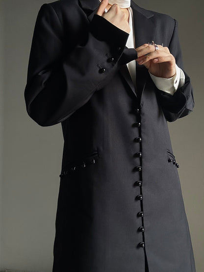 Structured Shoulder Long Coat WN23129