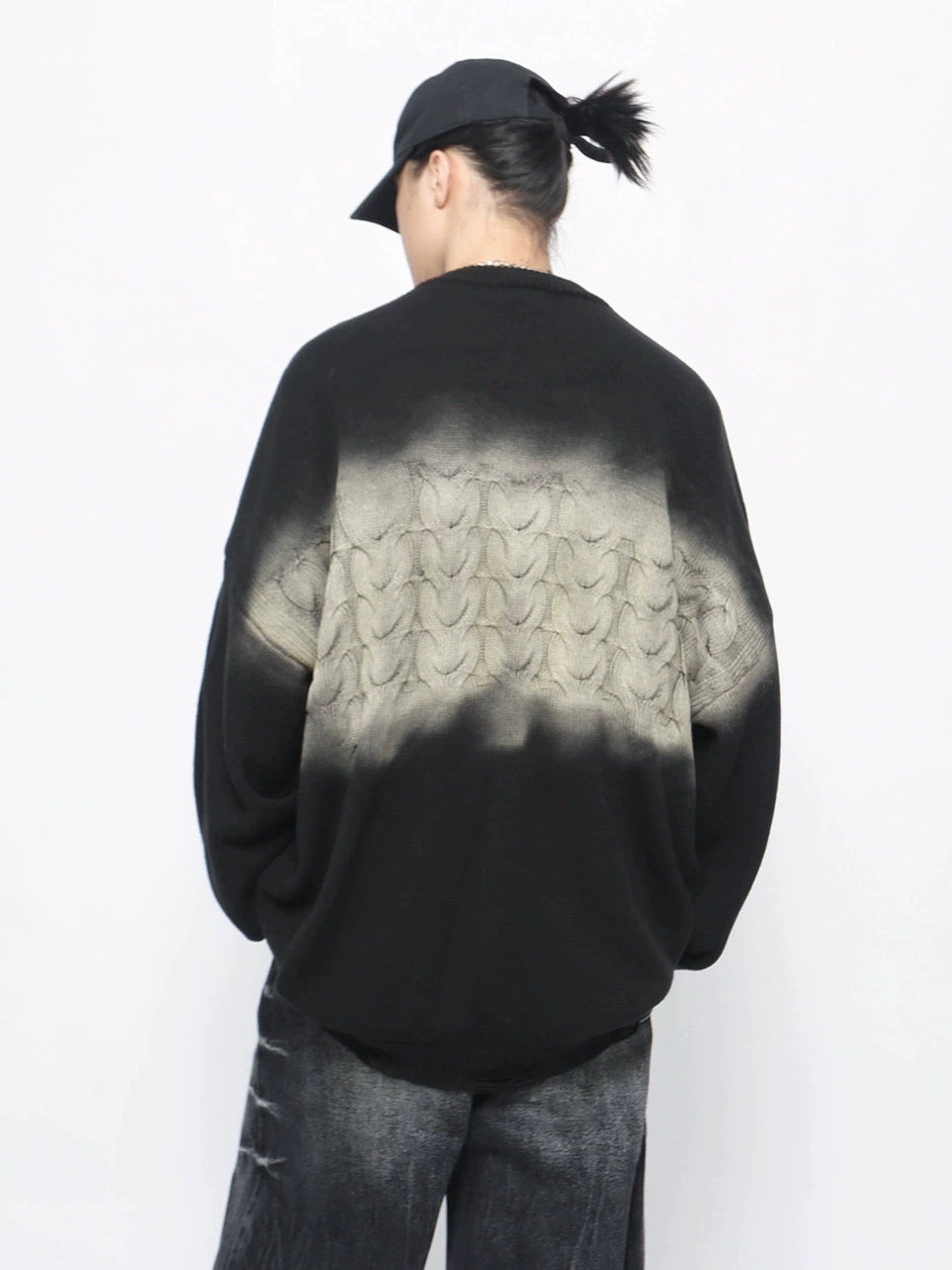 Washed Oversize Knit Sweater WN10893