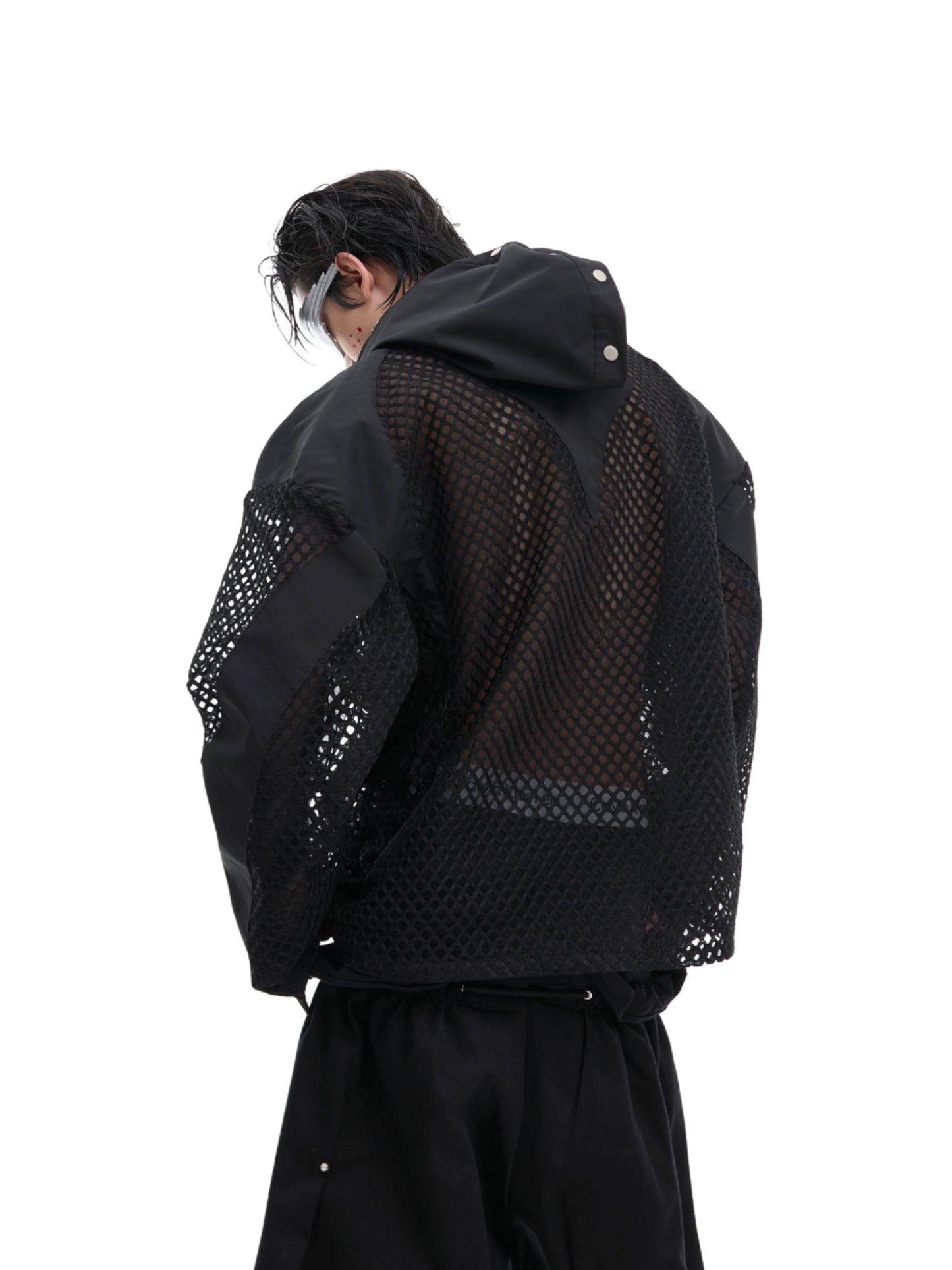 Hollow Mesh Oversize Hoodie WN8029