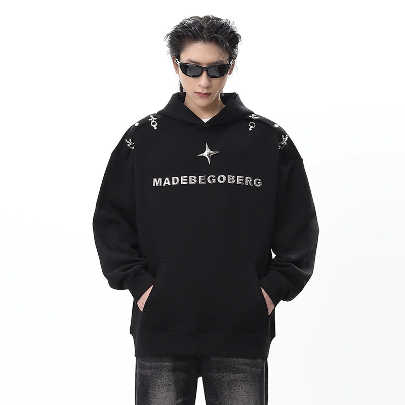 Metal Buckle Pullover Hoodie WN10471