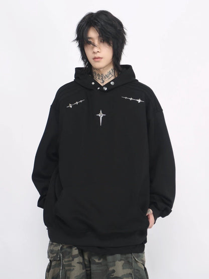 Metallic Design Oversize Hoodie WN8394