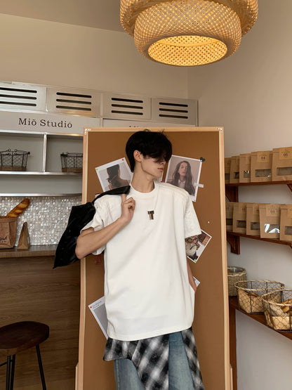 Metal Detail Oversize Short Sleeve T-Shirt WN19849