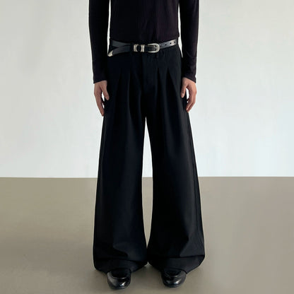 Pleats Plain Wide Leg Trousers WN21197