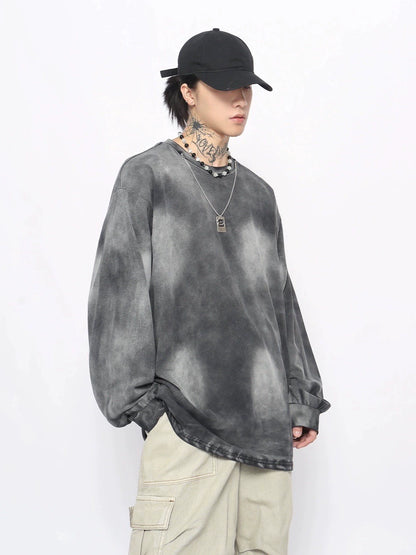 Paint-Splattered Washed Long Sleeve T-Shirt WN10888