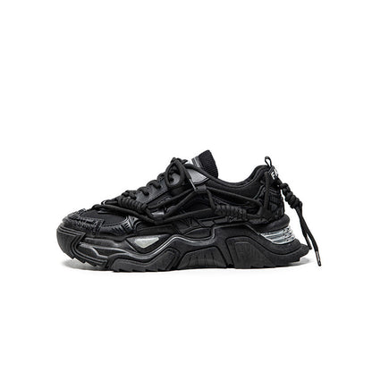 Layered Panel Chunky Lace-Up Sneakers WN23359