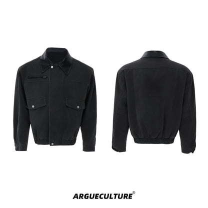 Contrast-Collar Pocket Cargo Jacket WN21221