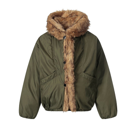 Fake Fur Trim Hooded Puffer Jacket WN21868