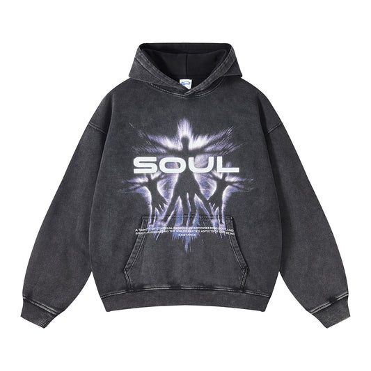 Washed Digital Direct Spray Print Hoodie WN7776