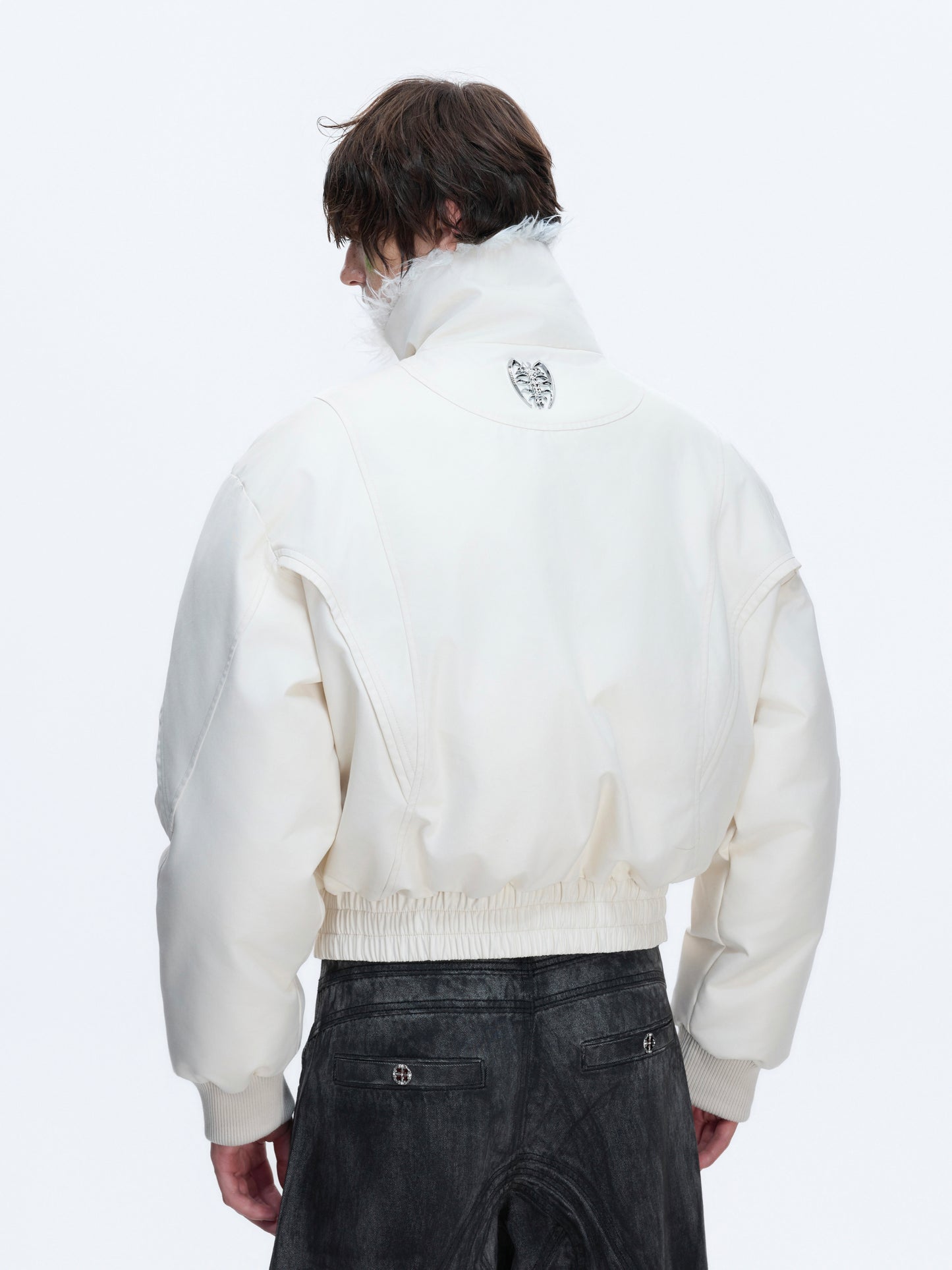 Fake Fur Embroiderey Puffer Jacket WN22668