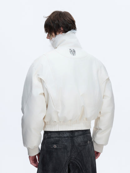 Fake Fur Embroiderey Puffer Jacket WN22668