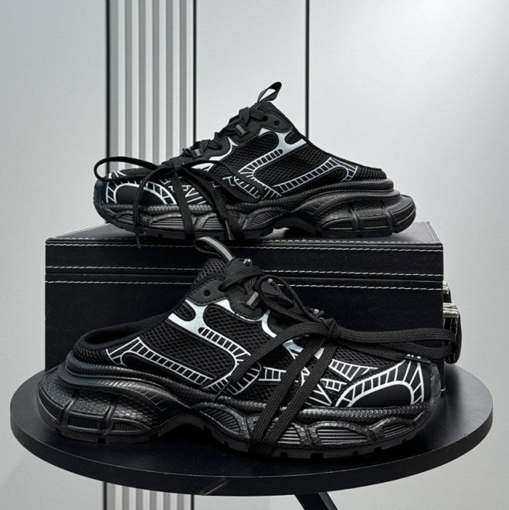Metallic Panel Rope Lace Slip-On Shoes WN24630