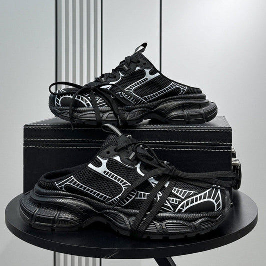 Metallic Panel Rope Lace Slip-On Shoes WN24630