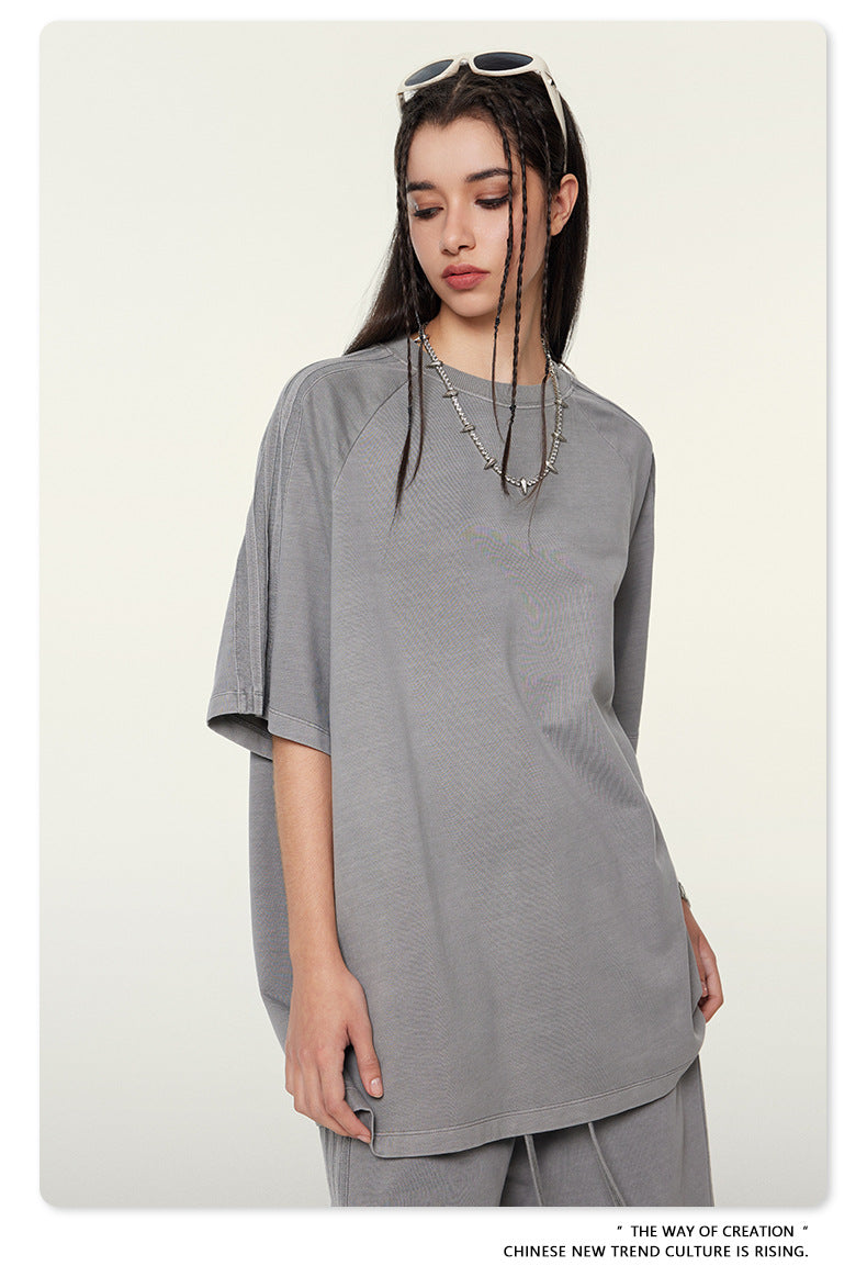 Oversize Washed Short-sleeve T-shirt WN6458