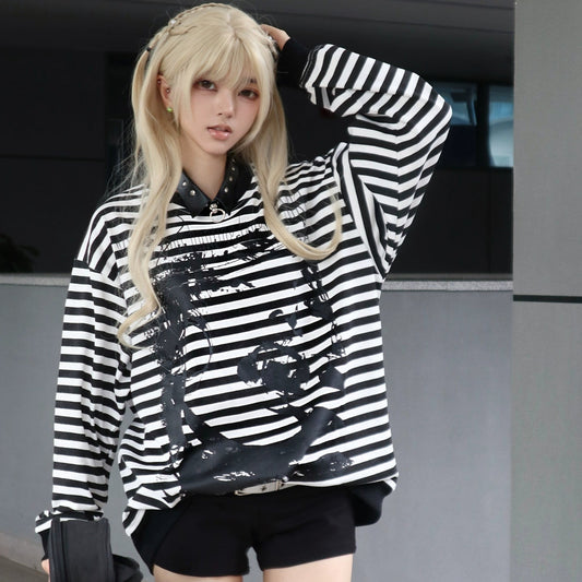 Portrait Stripe Long Sleeve T-Shirt WN20906