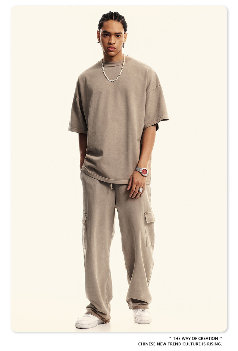 Washed Oversize Short-sleeve T-shirt WN6454