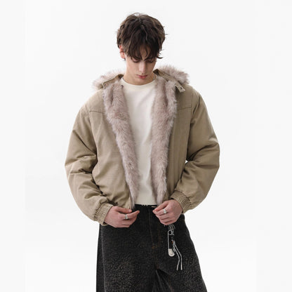 Detachable Fur Collar Hooded Puffer Jacket WN21864