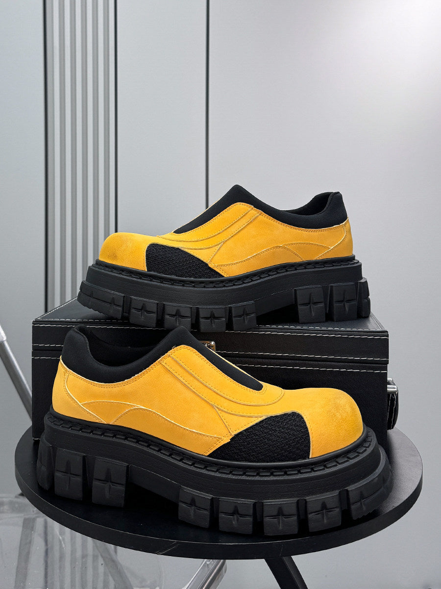 Washed Thick Sole Platform Shoes WN24599