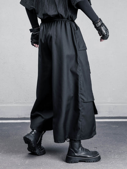 Deconstruct Mix Patchwork Cropped Wide Leg Pants WN22440