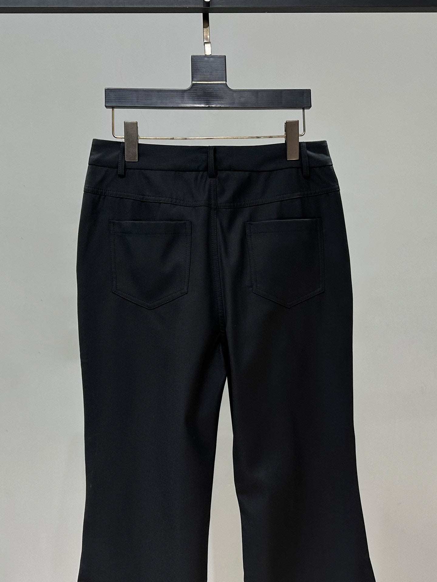 Studs Zipper Wide Leg Flare Trousers WN23951