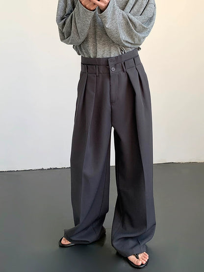 Double Waist Wide Leg Tuck-in Trousers WN9647