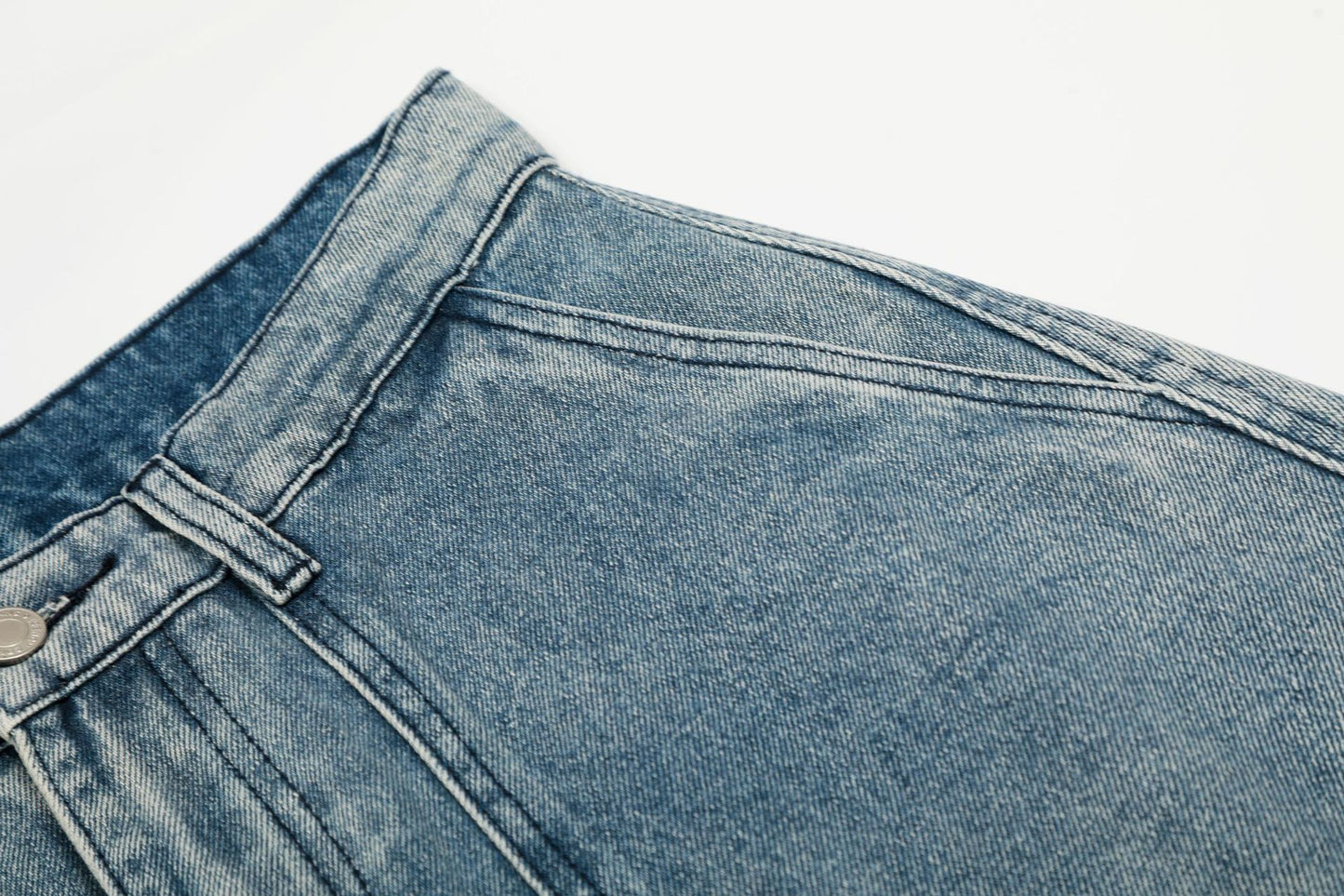 Washed Multi Pocket Curved Denim Jeans WN25974
