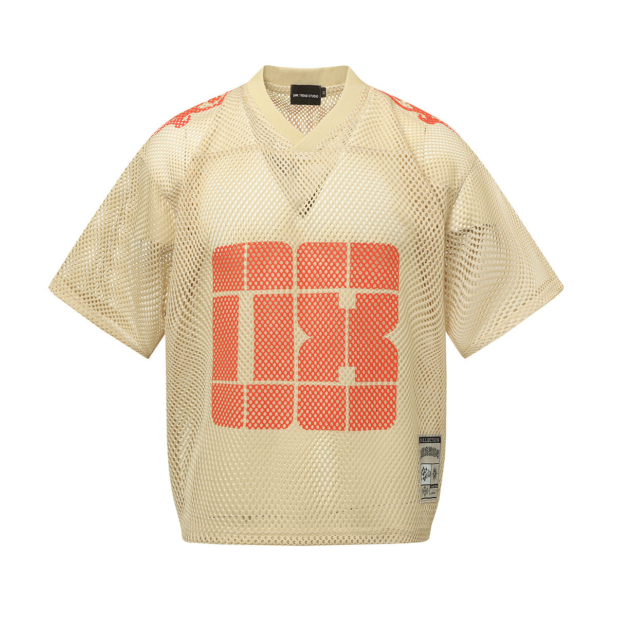 Mesh Number Print Short Sleeve T-Shirt WN25553