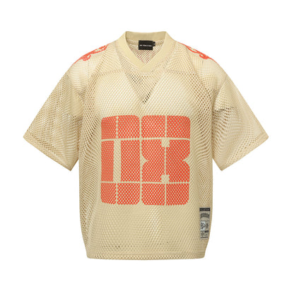 Mesh Number Print Short Sleeve T-Shirt WN25553