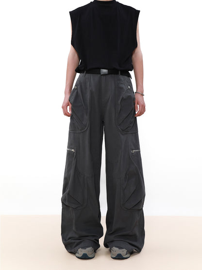 Multi-Pocket Wide Leg Cargo Pants WN7581