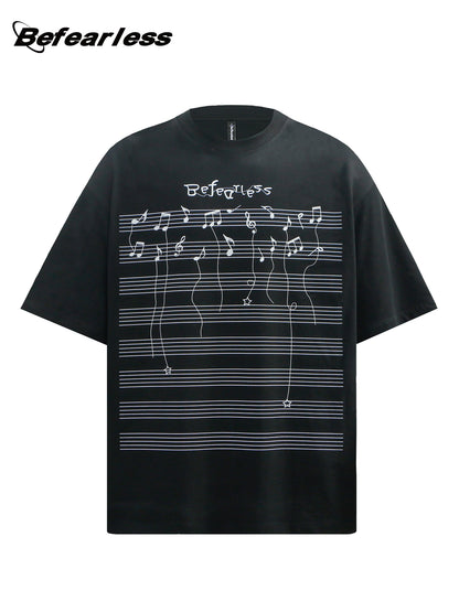 Music Note Graphic Short Sleeve T-Shirt WN26240