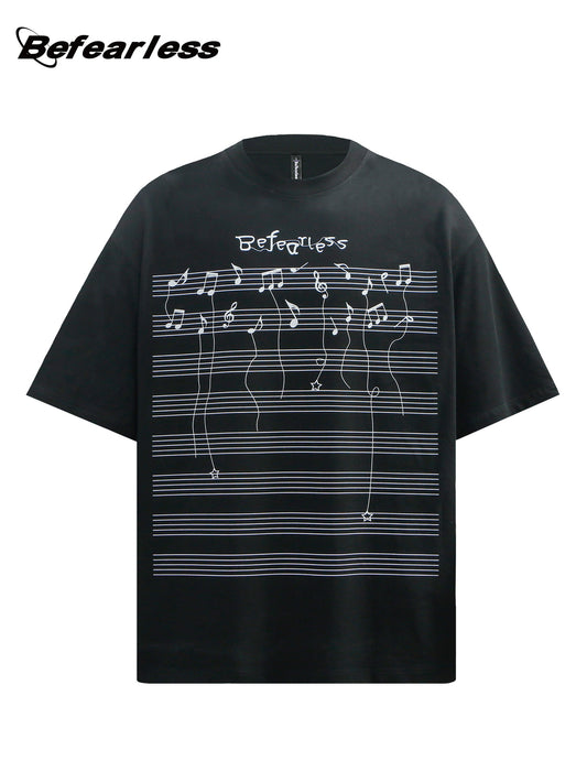 Music Note Graphic Short Sleeve T-Shirt WN26240