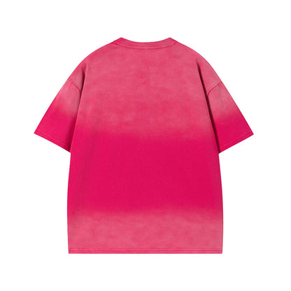 Gradient Paint Letter Short Sleeve T-Shirt WN26957