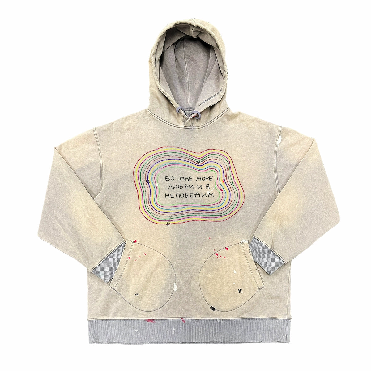 Oversize Graphic Letter Design Hoodie WN16695