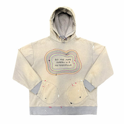 Oversize Graphic Letter Design Hoodie WN16695