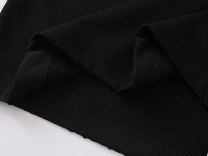 Oversize Damage Plain Short Sleeve T-Shirt WN25472