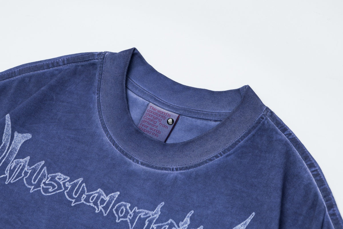 Washed City Print Short Sleeve T-Shirt WN25828