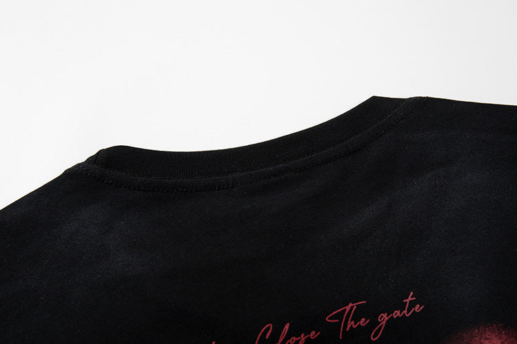 Blurred Portrait Print Short Sleeve T-Shirt WN16805