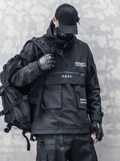 Multi Pocket Tactical Half Zip Hooded Jacket WN22310