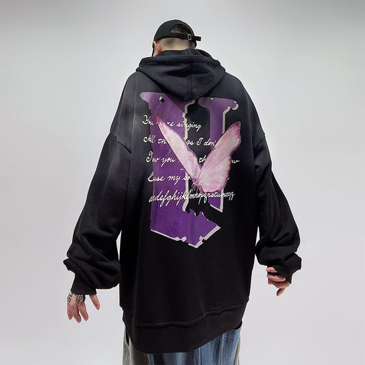 Butterfly Design Oversize Pullover Hoodie WN23987