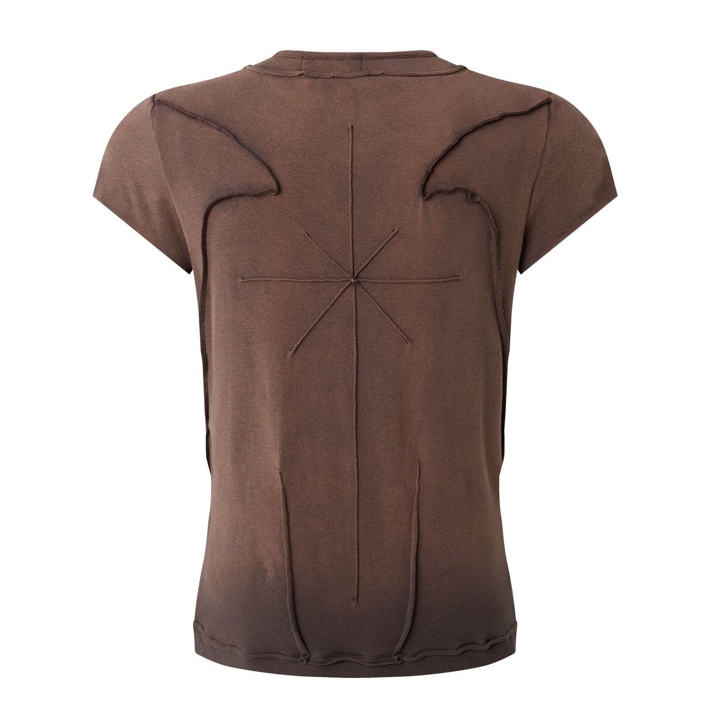 Washed Deconstruction Layered Short Sleeve T-Shirt WN25810