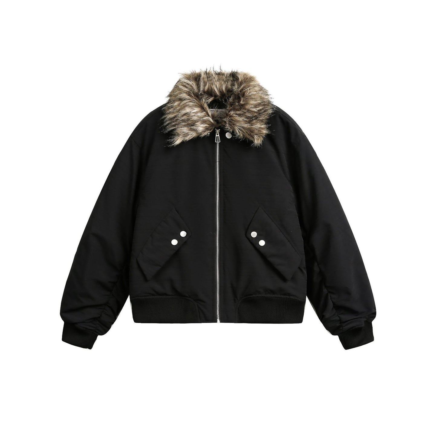 Detachable Fur Collar Flight Jacket WN12705