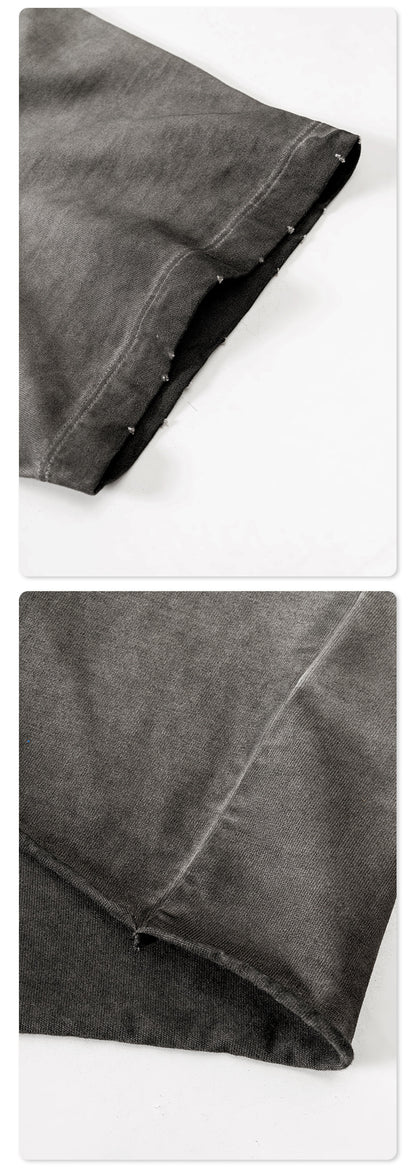 Washed Oversize Damage Short-sleeve T-shirt WN6451