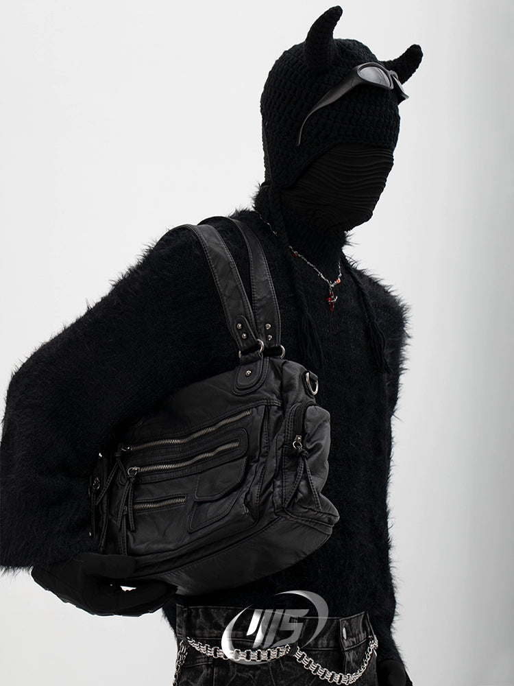 Washed Multi-Pocket Shoulder Bag WN18689