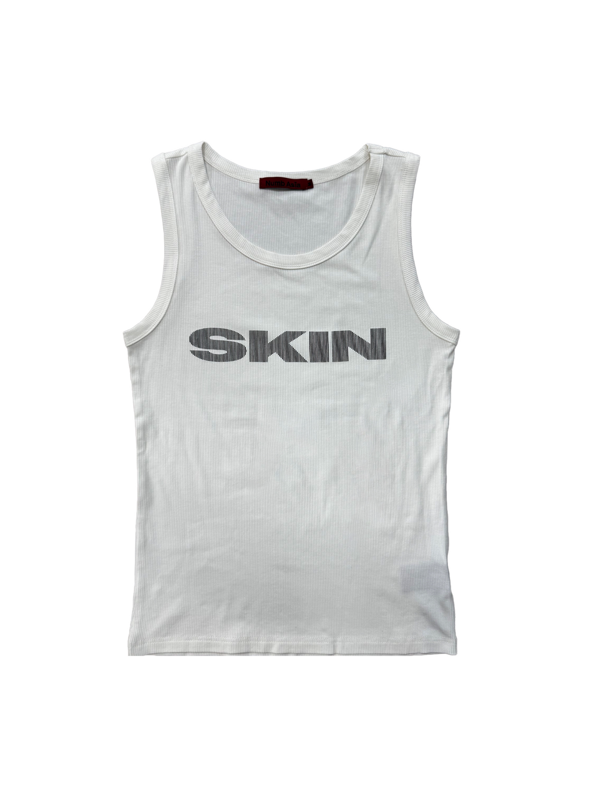 Ribbed Logo Print Tank Top WN27230