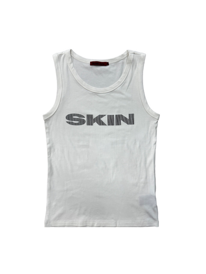 Ribbed Logo Print Tank Top WN27230
