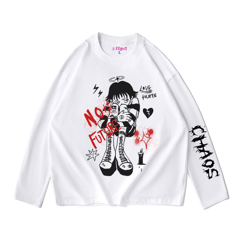 Anime-Inspired Oversize Long Sleeve T-Shirt WN15978