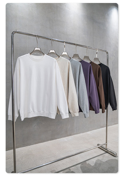Oversize Heavyweight Basic Round Neck Sweatshirt WN9929