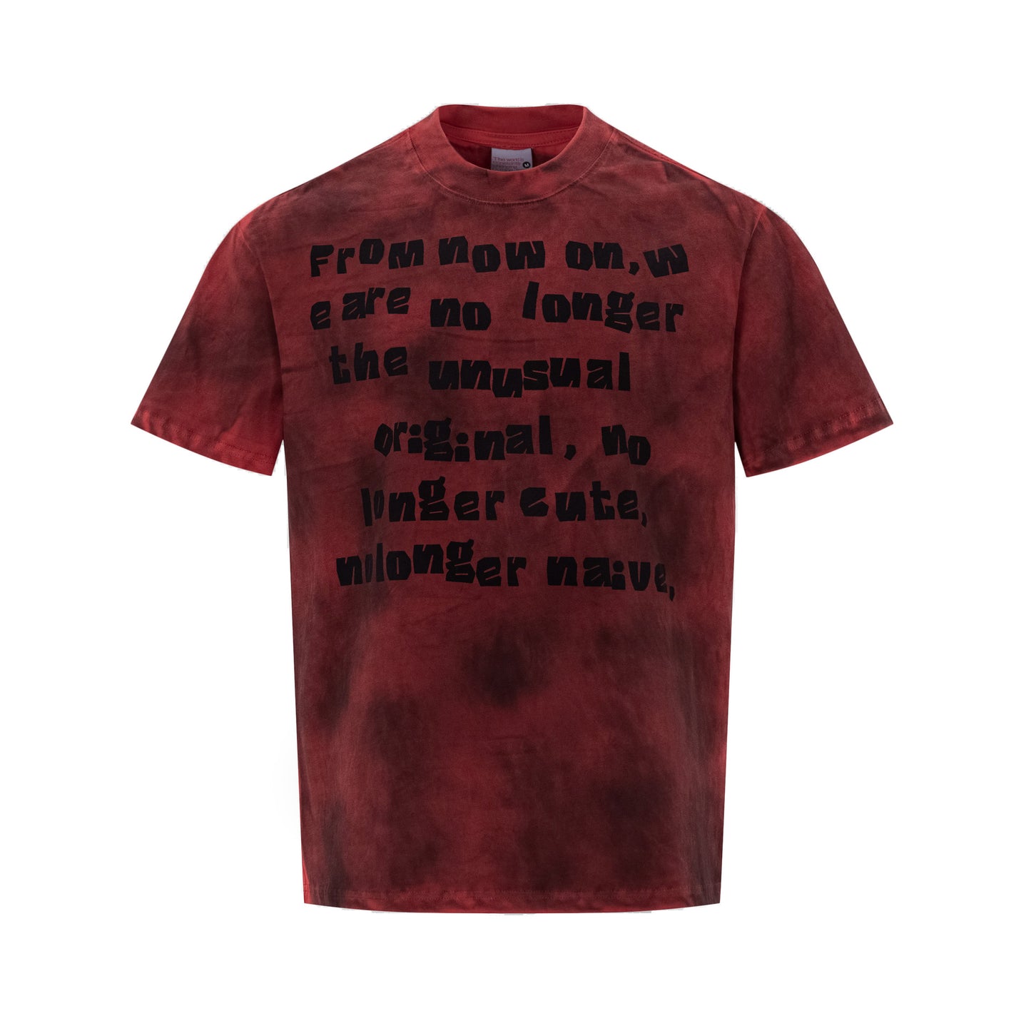 Washed Dirty Letter Print Short Sleeve T-Shirt WN26133