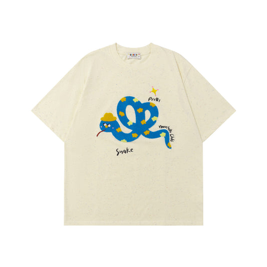 Cartoon Snake Print Short Sleeve T-Shirt WN26756