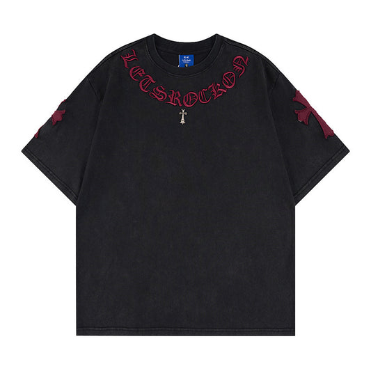 Washed Cross Logo Short Sleeve T-Shirt WN25796